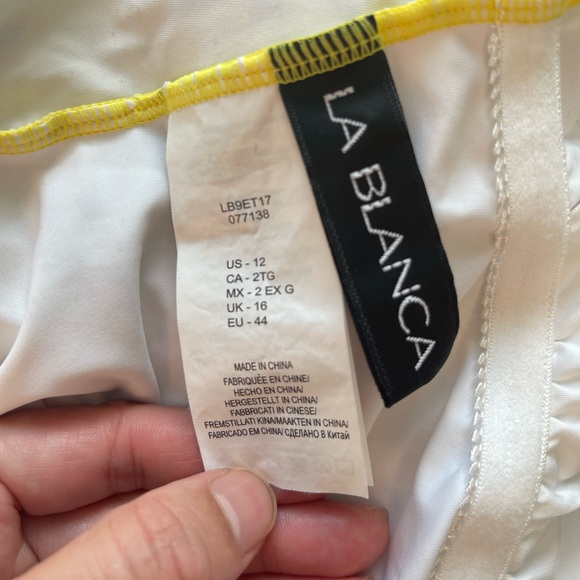 La Blanca Shine Plunge One-Piece Yellow Floral Swimsuit Size 12 - Picture 10 of 14